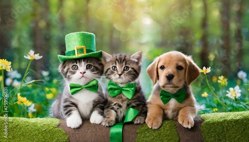 Luck of the Paw-rish  St. Patrick s Day Parade with Turtle  Kitten  and Puppy 