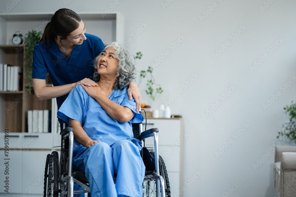 senior woman doing exercise at clinic with physiotherapist. help of a personal trainer during a rehabilitation session. senior woman doing exercise at clinic with physiotherapist. help of a personal trainer during a rehabilitation session.