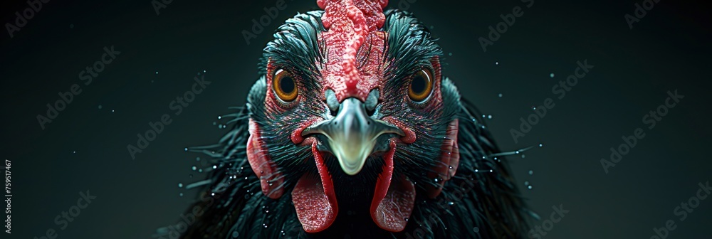 portrait beautiful rooster close, Background HD For Designer
