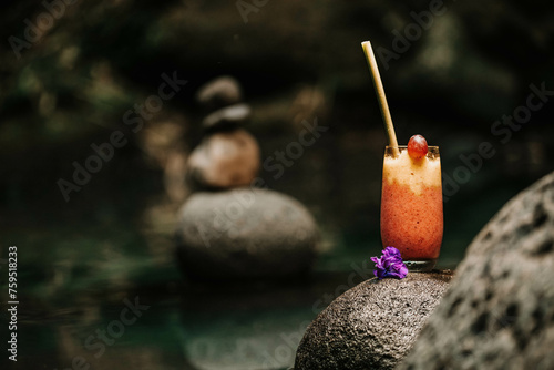smoothie on a rock photo