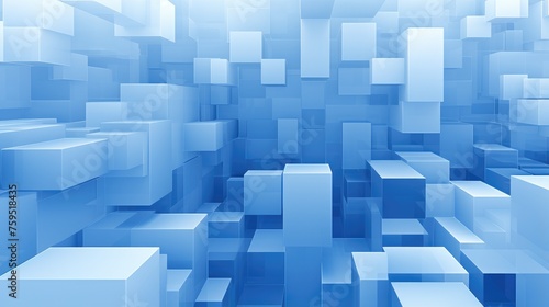 futuristic blue cubic artwork