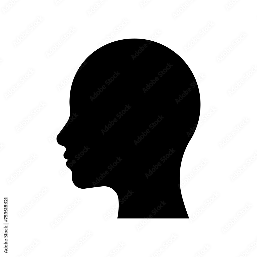Head icon isolated on white background.