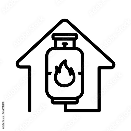 Vector black line icon for Gas