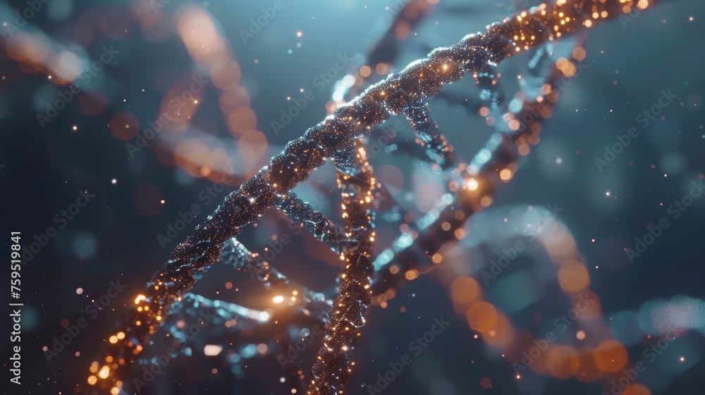 DNA double helix genetic material.  - obrazy, fototapety, plakaty 