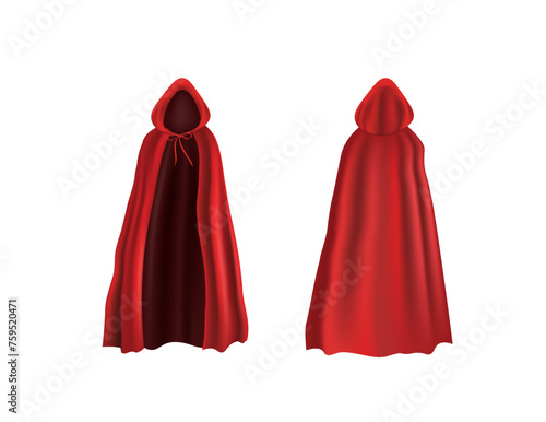 Red cloak, front and back view