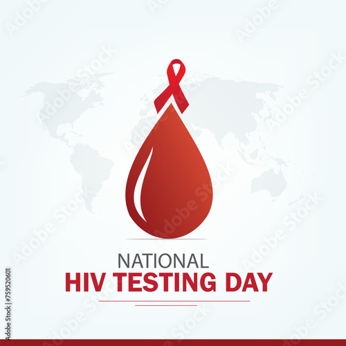 National HIV Testing Day vector graphic is great for National HIV Testing Dayy celebrations. flat design. flyer design. flat illustration. Simple and Elegant Design photo