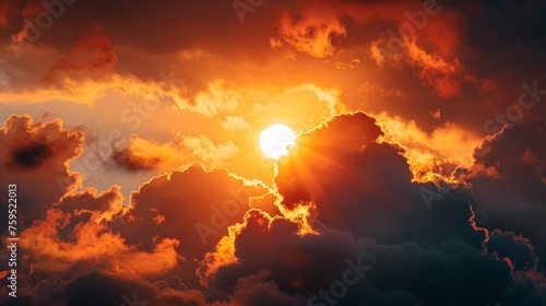  Fiery Sun Over Cloudscape