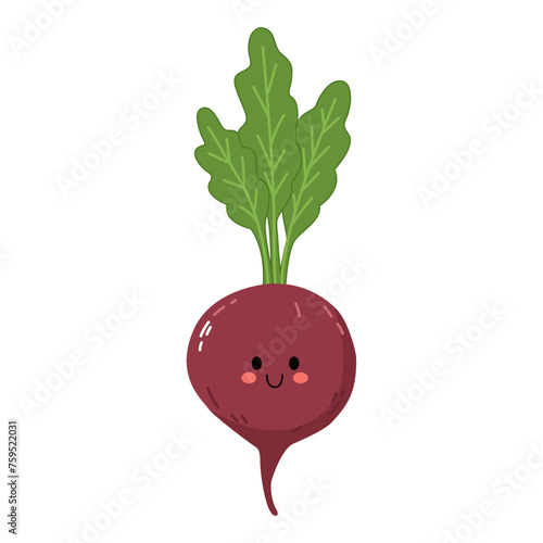 hand drawn cute beetroot illustration