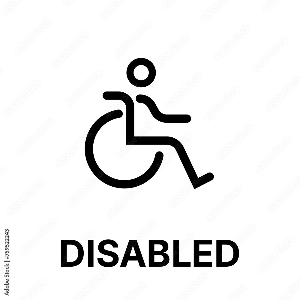 Isolated Disabled symbol, handicapped png icon, restroom and toilet sign, wheelchair symbol for WC. Isolated Disabled symbol, handicapped png icon, restroom and toilet sign, wheelchair symbol for WC.