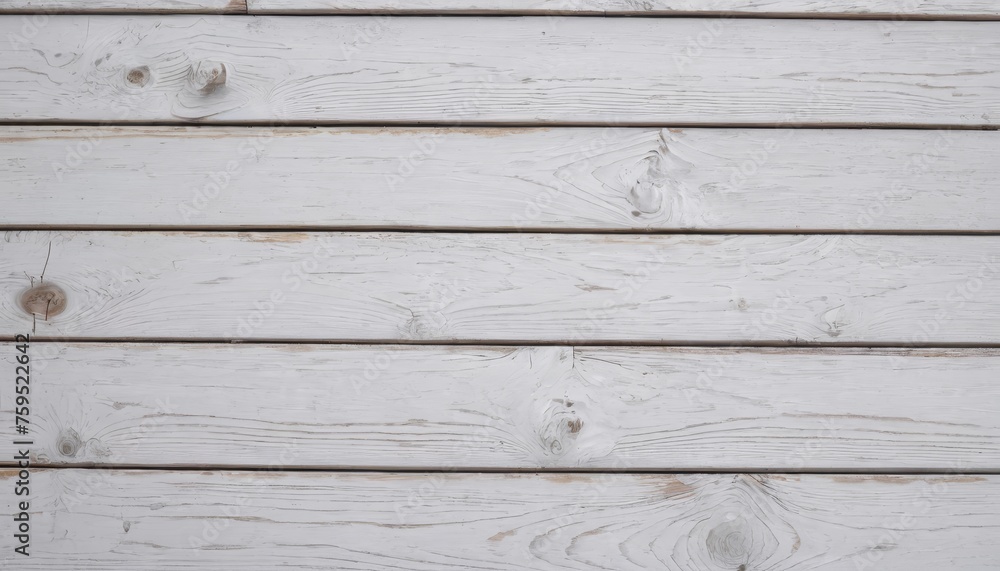 Obraz premium White, grey wooden wall texture, old painted pine planks