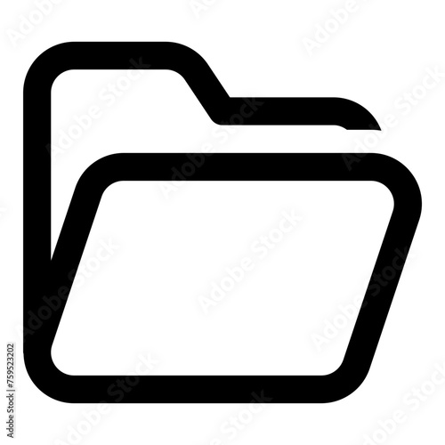 Open folder icon in outline style. Simple directory vector illustration — pixel-perfect icon.