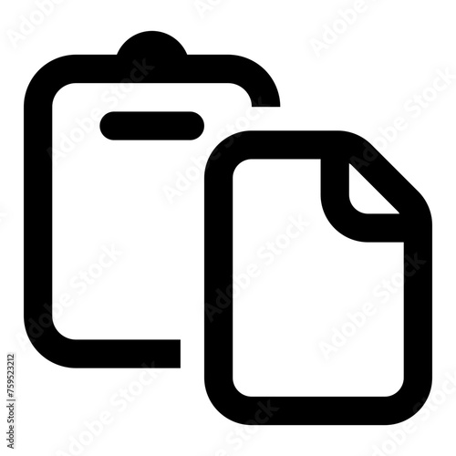 Paste icon in outline style. Simple clipboard file vector illustration — pixel-perfect icon.