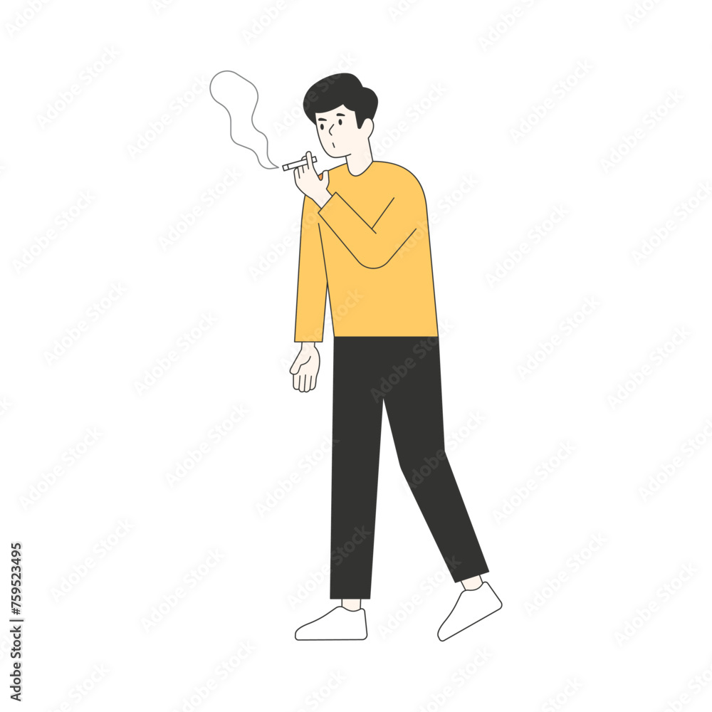 Collection of people characters who smoke. flat design style minimal vector illustration. Collection of people characters who smoke. flat design style minimal vector illustration.