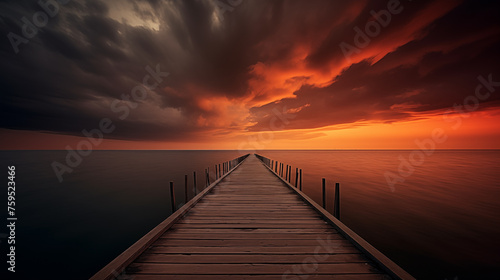 a dock leading to the water