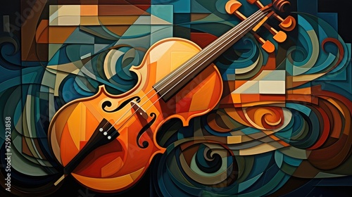 vibrant cubist musical piece