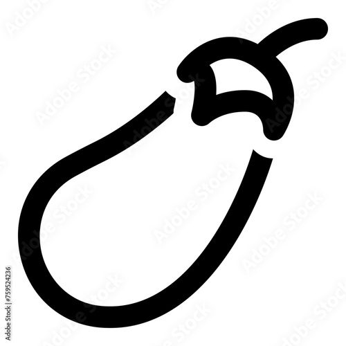 Eggplant icon in outline style. Simple vegetable vector illustration — pixel-perfect icon.