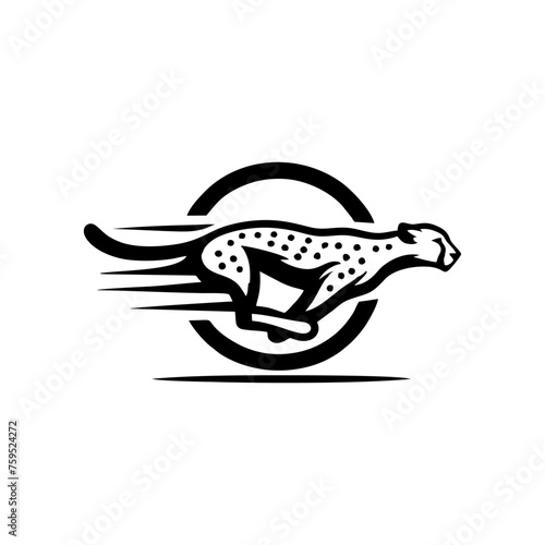 fast running cheetah animal vector logo. cheetah logo design
