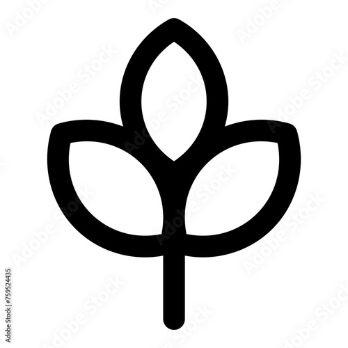 Wheat icon in outline style. Simple rice vector illustration — pixel-perfect icon.