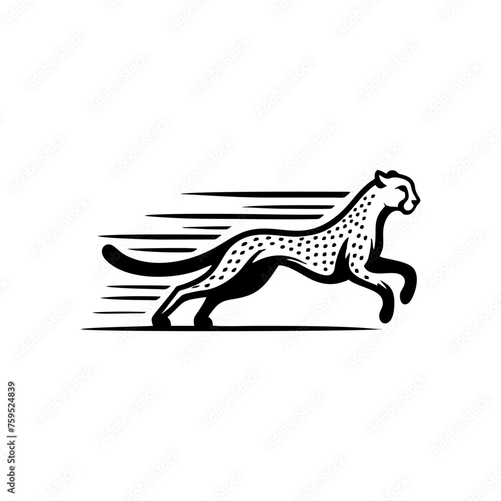 Obraz premium Cheetah logo.Running cheetah animal vector logo