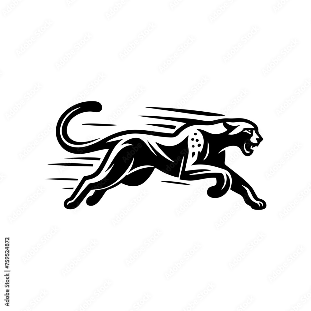 Cheetah logo.Running cheetah animal vector logo Cheetah logo.Running cheetah animal vector logo