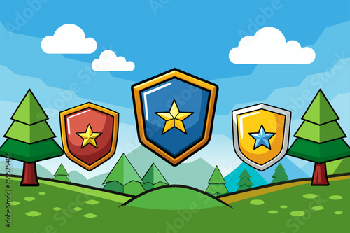 badges background is tree