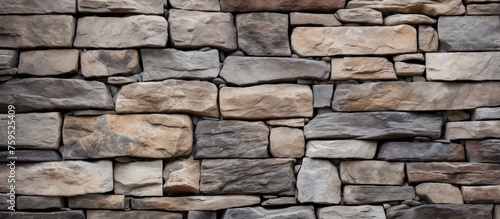 A detailed shot of a stone wall constructed with a multitude of rectangular bricks, showcasing the craftsmanship of brickwork and the beauty of natural rock as a building material