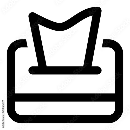 Tissue box icon in outline style. Simple kleenex vector illustration — pixel-perfect icon.