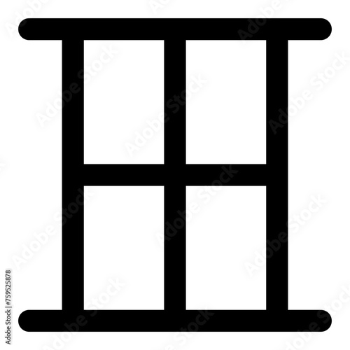 Window icon in outline style. Simple home airflow vector illustration — pixel-perfect icon.