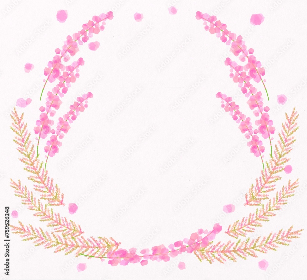 花のフレーム ピンク