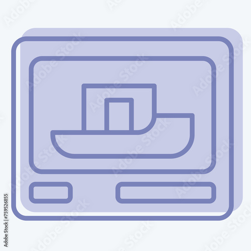 Icon 3D Printing. related to Future Technology symbol. two tone style. simple design editable. simple illustration