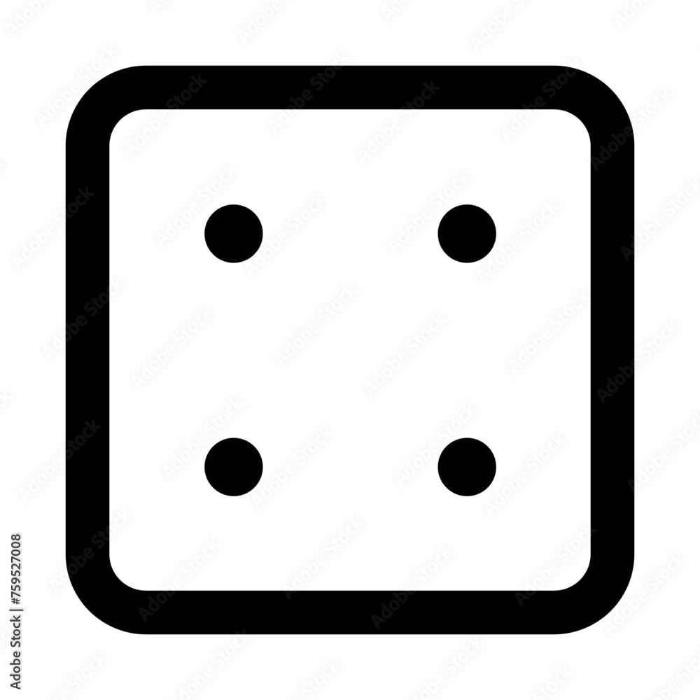 Dice four icon in outline style. Simple dice vector illustration — pixel-perfect icon. Dice four icon in outline style. Simple dice vector illustration — pixel-perfect icon.