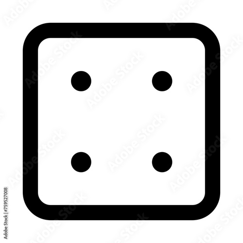 Dice four icon in outline style. Simple dice vector illustration — pixel-perfect icon.