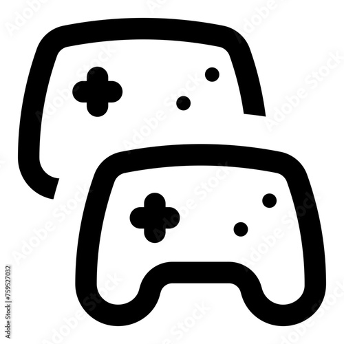 Gamepad multiplayer icon in outline style. Simple game controller vector illustration — pixel-perfect icon.