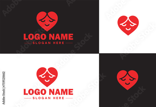 Heart logo valentines day vector art icon graphics for health icon heart logo template