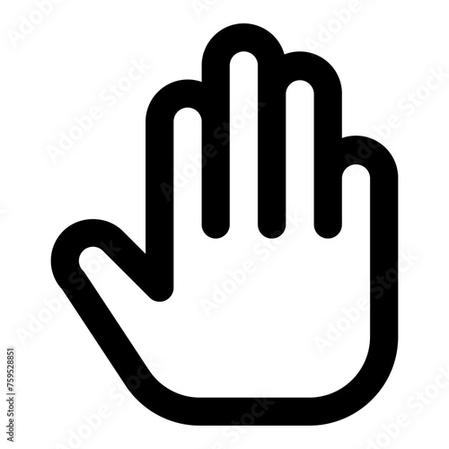 Hand icon in outline style. Simple gesture vector illustration — pixel-perfect icon.