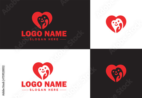 Heart logo valentines day vector art icon graphics for health icon heart logo template