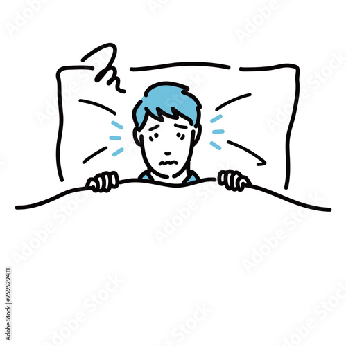 不眠に悩んでいる若い男性
