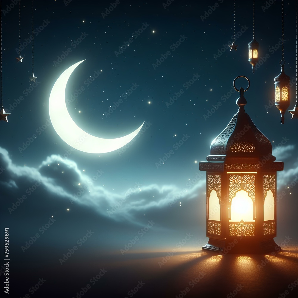 Elegant islamic background with vibrant Ramadan lantern, glowing lantern Elegant islamic background with vibrant Ramadan lantern, glowing lantern