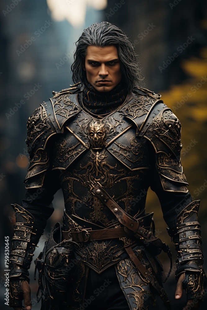 A medieval knight in armor. Fantasy, chivalric novels. Vertical book cover. A medieval knight in armor. Fantasy, chivalric novels. Vertical book cover.