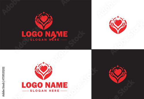 Heart logo valentines day vector art icon graphics for health icon heart logo template