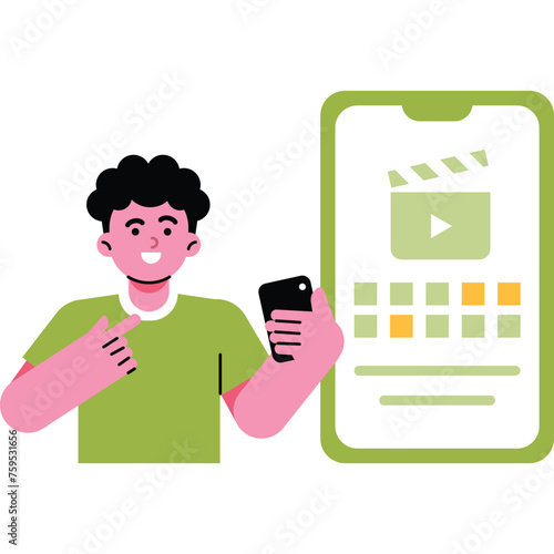 Buy movie tickets online. Shopping online concept.