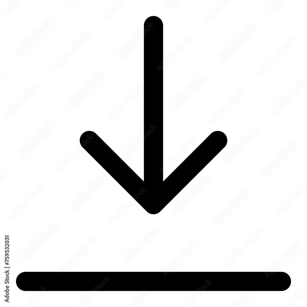 Download icon in outline style. Simple arrow down vector — pixel-perfect icon. Download icon in outline style. Simple arrow down vector — pixel-perfect icon.