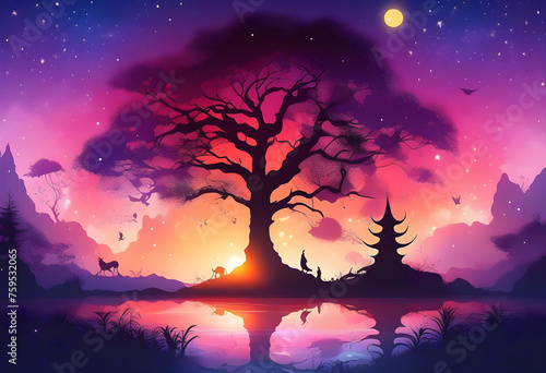 Silhouette Background, Shadow, Shape, Outline, Dark, Contrast, Profile, Form, Backlit, Backdrop, Contour, AI Generated