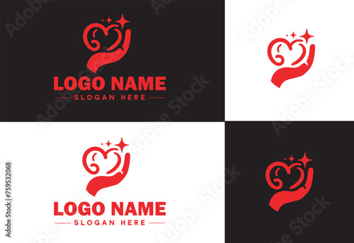 Heart logo valentines day vector art icon graphics for health icon heart logo template