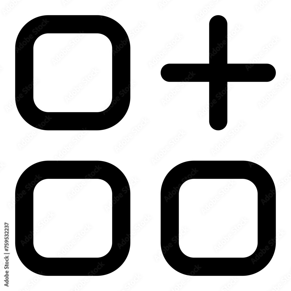 Fototapeta premium Add grid icon in outline style. Simple menu vector illustration — pixel-perfect icon.