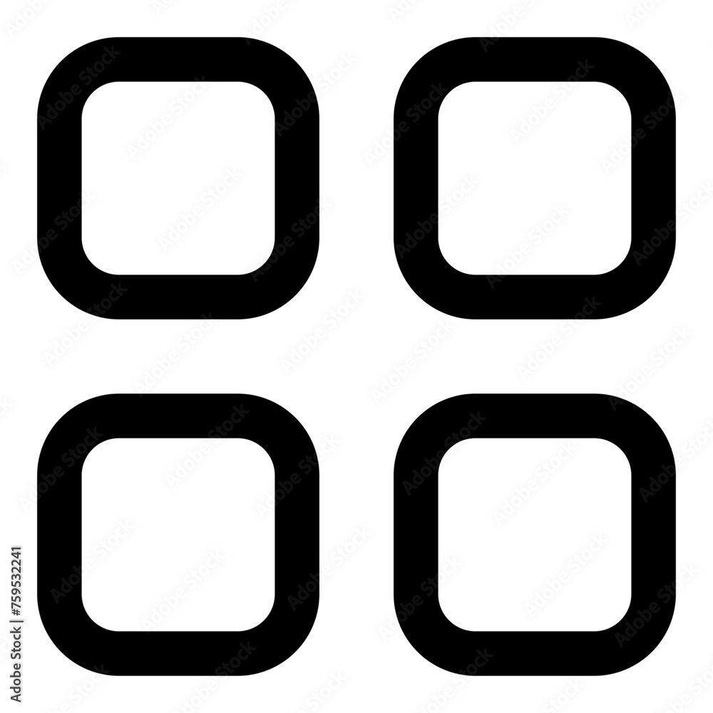 Menu grid icon in outline style. Simple layout vector illustration — pixel-perfect icon. Menu grid icon in outline style. Simple layout vector illustration — pixel-perfect icon.