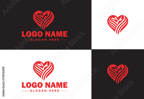 Heart logo valentines day vector art icon graphics for health icon heart logo template