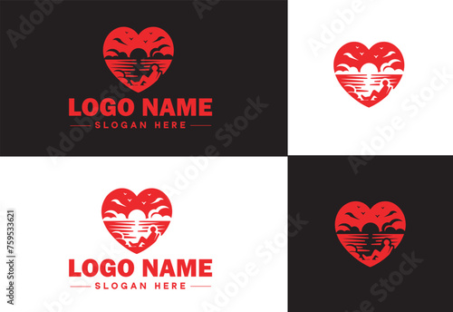 Heart logo valentines day vector art icon graphics for health icon heart logo template