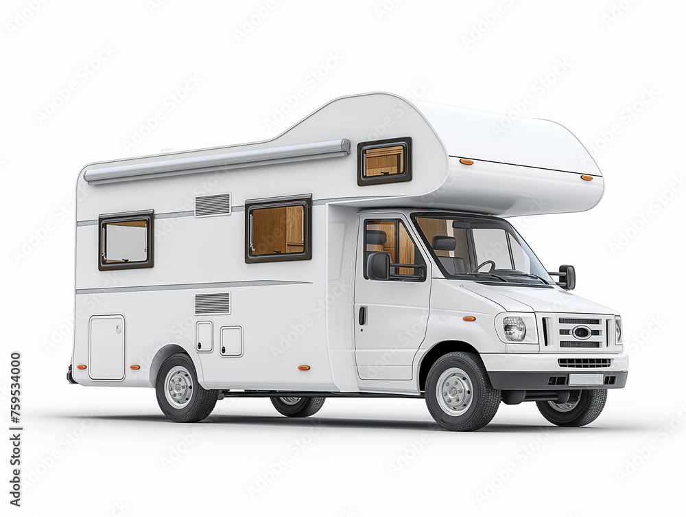 Camper van isolated on white background