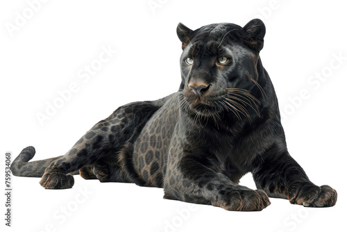 Black white Panther background Isolate full body, Studio Light